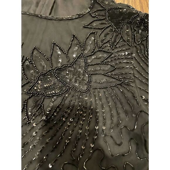 Vintage 80s Denise Elle Black Beaded Dress, size petite S - GUC - Picture 8 of 8